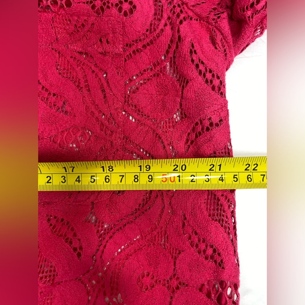 MAEVE by ANTHROPOLOGIE  Lace Boho Slim Buttondown Shirt in Pink Size 12 - Picture 13 of 14